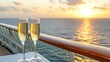 © 333 - Luxury cruise sunset experience ocean view glasses of champagne serene atmosphere romantic setting unforgettable moments