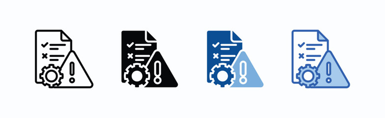 Risk Management icon sheet multiple style collection isolated vector