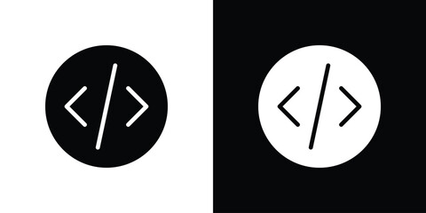 Code icon collection. line stroke icon. EPS 10
