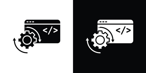 Code optimization icon collection. line stroke icon. EPS 10