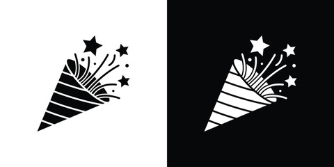 Confetti party popper icon collection. line stroke icon. EPS 10