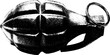 © annetdebar - High contrast black and white hand grenade silhouette for military design