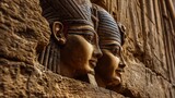 Ancient Egyptian Statues Carved in Stone, Depicting Powerful Deities in Historical Context