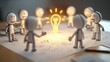 © Best - This scene captures stick figures exchanging bright ideas and plans, symbolizing a creative and communicative team dynamic.