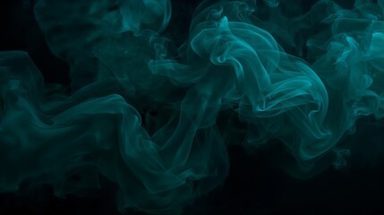 Canvas Print - teal and dark teal smoke swirling abstract background texture blue green