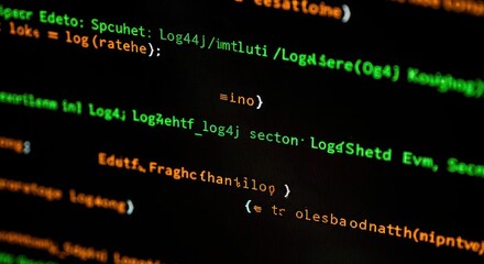 Close-up computer screen displaying programming code