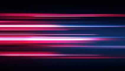 Wall Mural - a background with neon pink and red lines, representing fast data transfer speed on a dark blue back