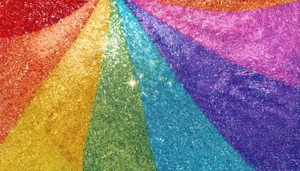 Wall Mural - vibrant rainbow glitter texture with diagonal stripes in shimmering red, orange, yellow, green, blue