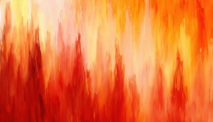 Wall Mural - vibrant fiery abstract background with vertical orange red brush strokes and bright glowing center for halloween design, poster, digital art, branding or web element

