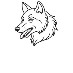  Wolf head line art