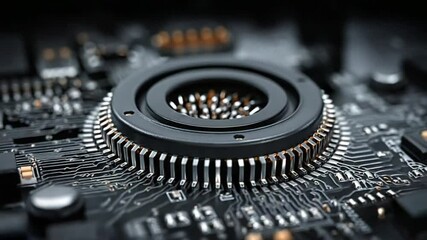 Wall Mural - detailed close-up of a modern computer processor and circuit board