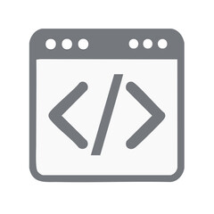 Code Window Icon Design Representing Website Development or Programming Language Symbol
