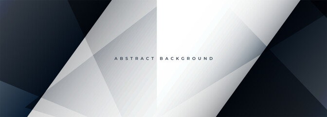 Wall Mural - black and white modern abstract background with geometric polygonal shapes. vector illustration wide