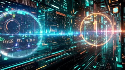 Abstract binary code background depicting a digital technology concept with data, science, and computer elements in a cyberspace network design 4k abstract background video