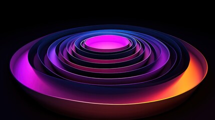Wall Mural - Abstract Neon Circles: A Symphony of Color and Light