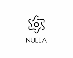 Wall Mural - abstract flower from rotation shapes logo. creative science atom tech symbol in negative space. illu