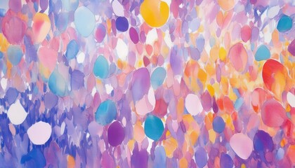 Wall Mural - vibrant abstract watercolor with pastel purple, orange, and blue petals in motion perfect for web de