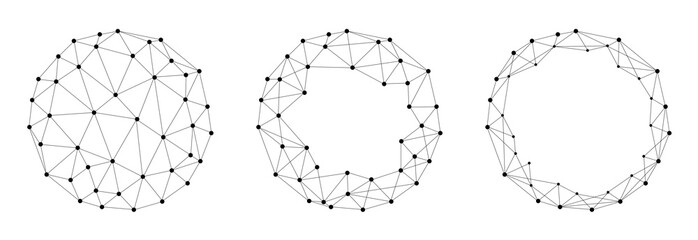 Wall Mural - set of connected black dots, global cloud data concept