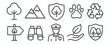 © Hubba Bubba - Nature and conservation icon set. environment, wildlife protection line art icons