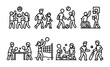 © ieps - Outline icons of diverse people enjoying various sports and outdoor activities