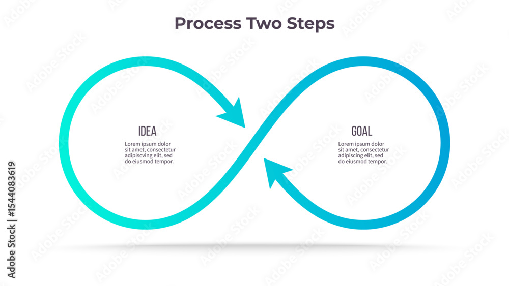 Business infographic template. Process chart with two options, steps ...