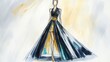 © smbh - Fashion sketch of a long, elegant evening gown.