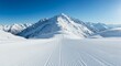 © Smallde - Snowy Mountain Range and Groomed Ski Run Under Clear Blue Sky
