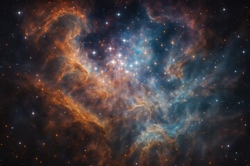 Wall Mural - spectacular nebula formation with brilliant star clusters and cosmic dust creating celestial masterp