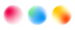 © halwani - Set color circle gradient noise gradation. Abstract colorful watercolor blur mesh on isolated transparent background. Circle shape png.