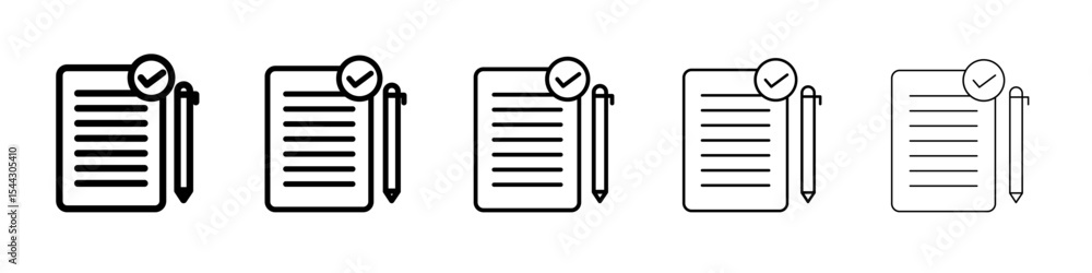 Contract signing icon black and white vector sign Stock Vector | Adobe ...