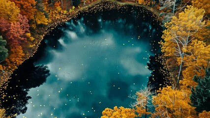 Wall Mural - lake surrounded by trees