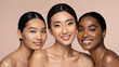 © A2ZDesign - Three Women Diverse Skin Tones Smiling Closeup Portrait 1