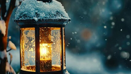 Wall Mural - snowy day lantern