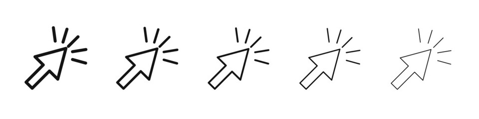 Cursor icon vector outline set illustration sign