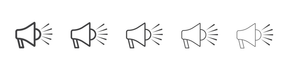 Naklejka na meble Megaphone icon vector outline set illustration sign