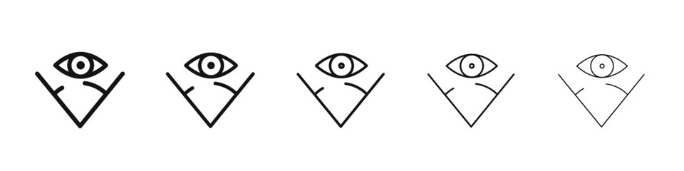 viewing angle icon vector outline set illustration sign