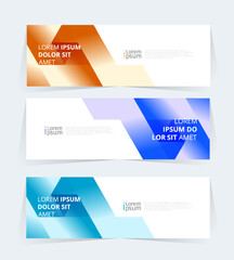 Wall Mural - geometric banner design with vector presentation template.