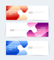 Wall Mural - geometric banner design with vector presentation template.