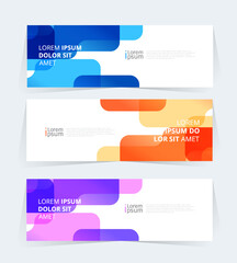 Wall Mural - geometric banner design with vector presentation template.