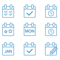 Wall Mural - calendar icons collection - vector. calendar symbols isolated. line style icon. flat icon. editable 