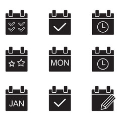 Wall Mural - calendar icons collection - vector. calendar symbols isolated. line style icon. flat icon. editable 