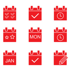 Wall Mural - calendar icons collection - vector. calendar symbols isolated. line style icon. flat icon. editable 