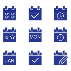 Wall Mural - calendar icons collection - vector. calendar symbols isolated. line style icon. flat icon. editable 