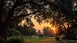 © aditya - Golden Sunset Glow in Verdant Park