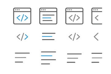 Abstract code interface with computer screens and coding symbols