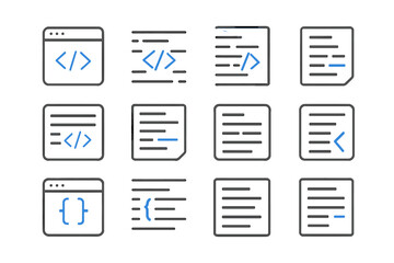 Code symbols and programming icons on metallic background