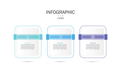 Wall Mural - infographic labels with icons and 3 options or steps. suitable for process diagrams, presentations, 