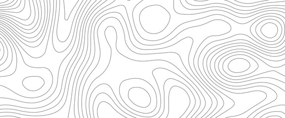 Wall Mural - Abstract topographic contour map and geographic mountain relief background design .topography contour map white wave paper and curve black color lines vector background .