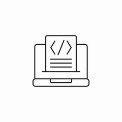 page coding laptop icon sign vector
