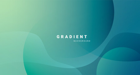 Wall Mural - minimal green gradient background with soft curves.